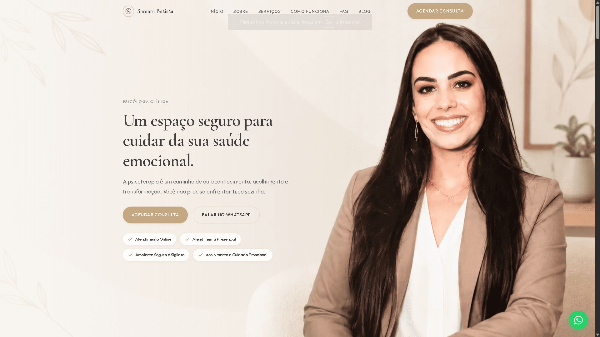 Psicóloga Samara Batista